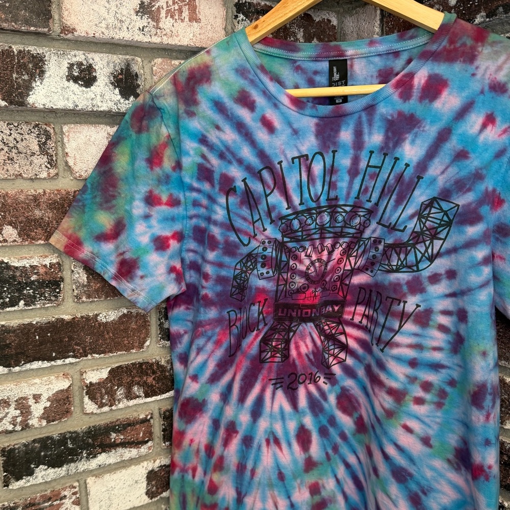 Union Bay Capital Hill Block Party 2016 Custom Colorful Tiedye Graphic Tshirt